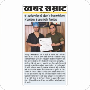 Arth Group CEO Dr. Arvinder Singh achieved International Fellowship in Face Aesthetics.